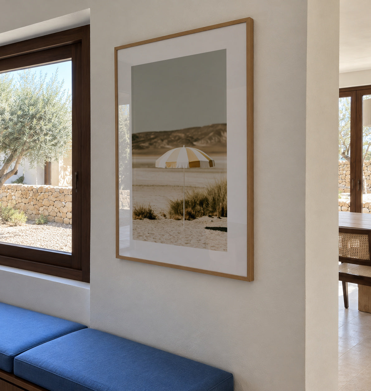 Beach Umbrella - Framed poster in an interior