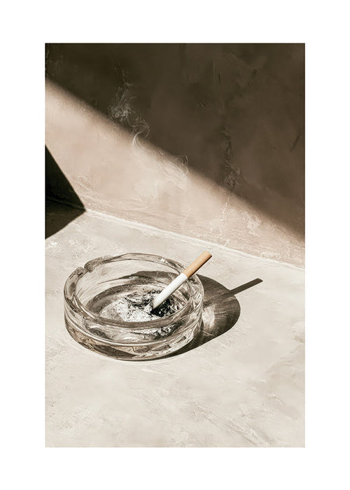 Küchenfoto mit Glas-Aschenbecher