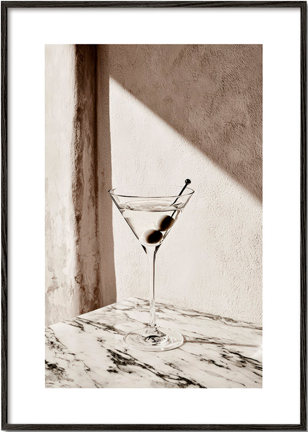Küchenkunst Martini im Glas auf Marmor