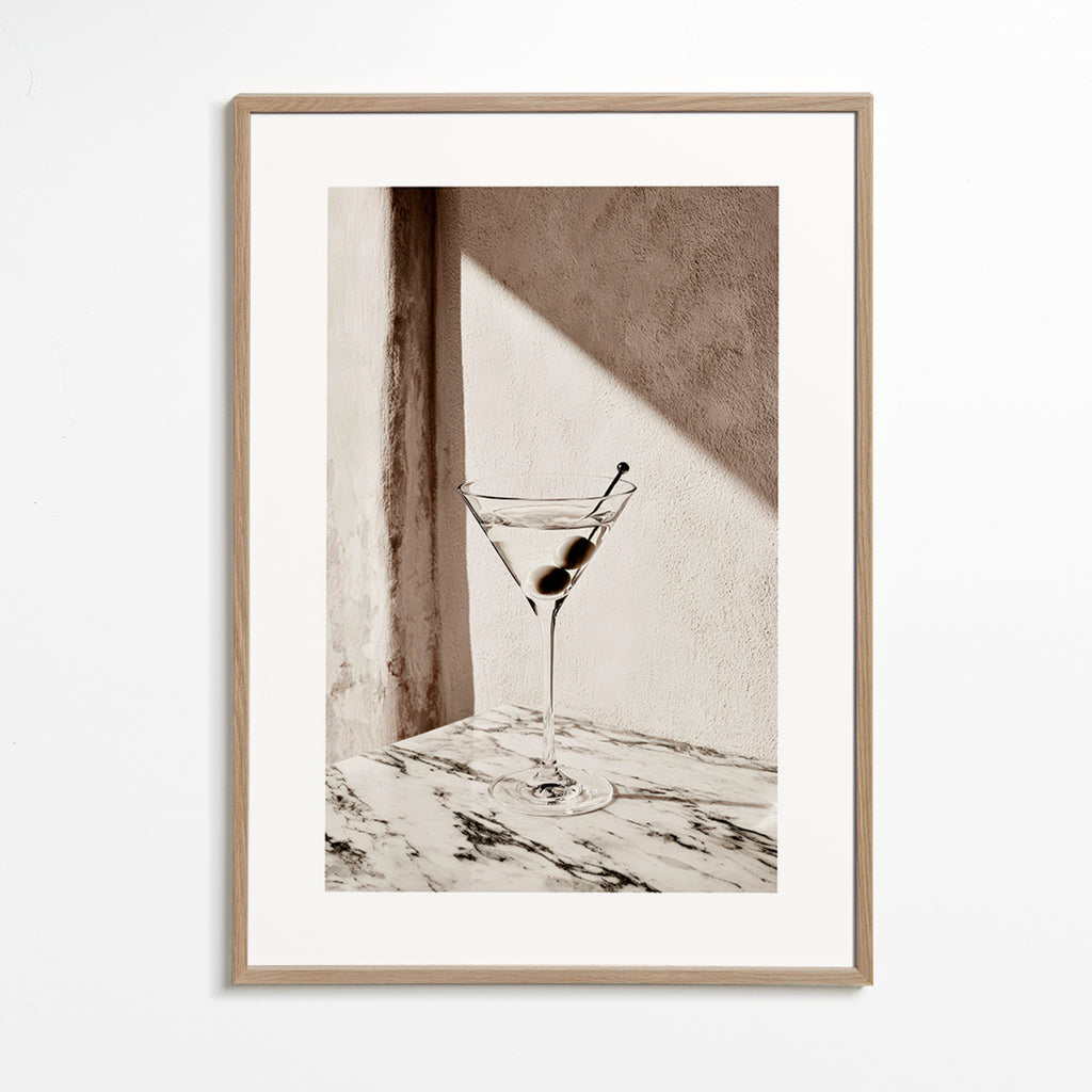 Küchenkunst Martini im Glas auf Marmor
