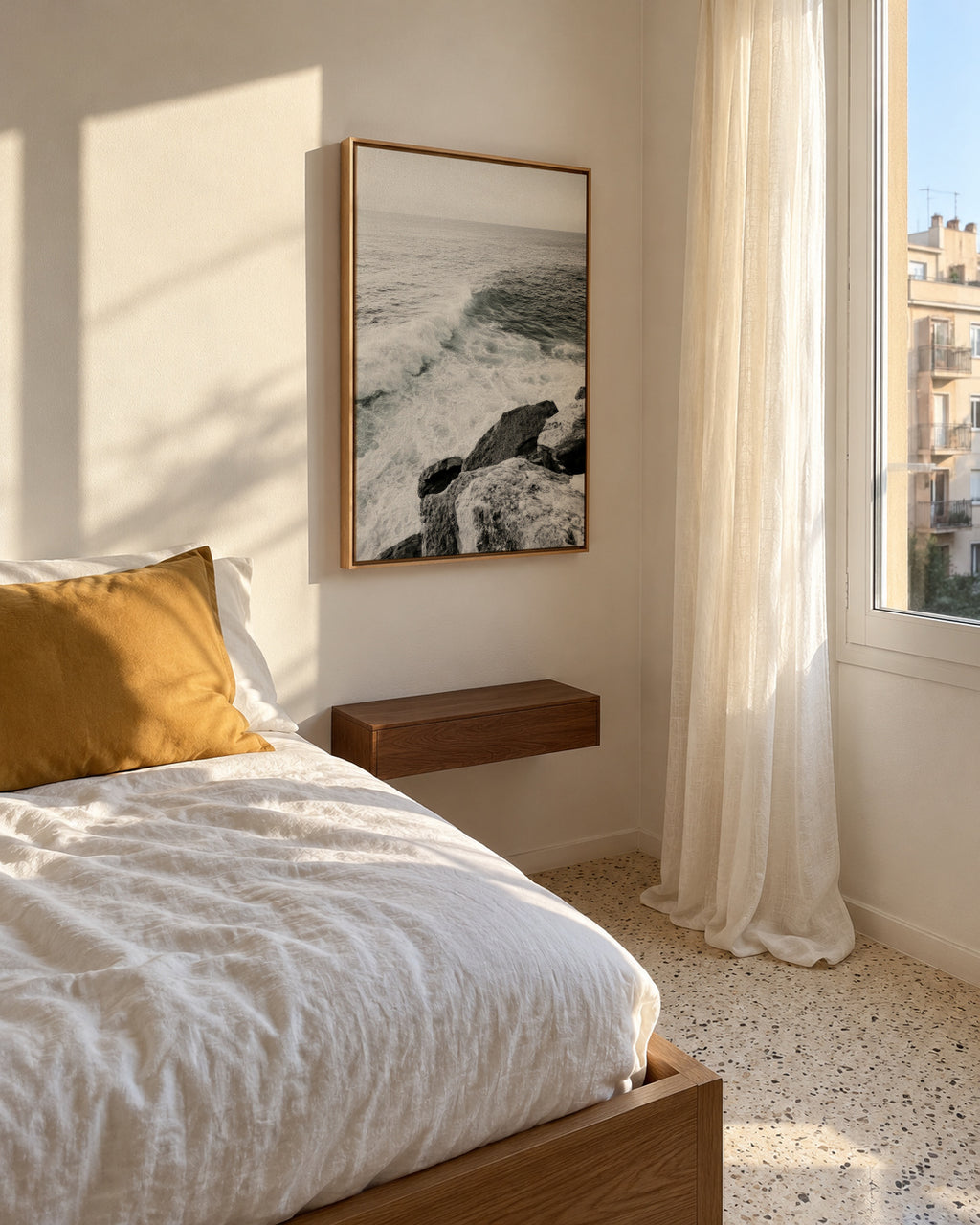 Ocean Cliffs - Framed canvas in an interior