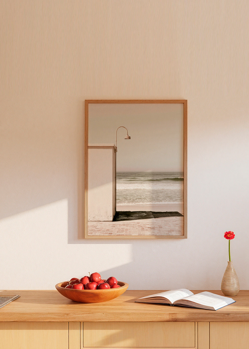 Landschaftskunst: Strandmotiv mit Wandlampe