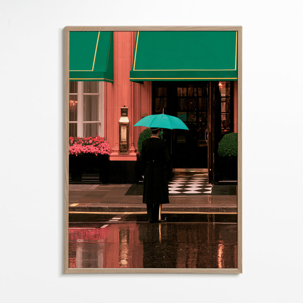 Stadtfotografie: Gestalt mit Regenschirm und Spiegelungen