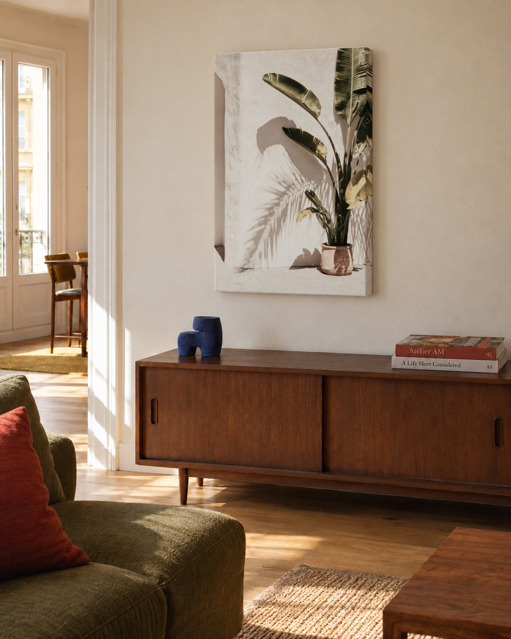 Tropical Corner - Unframed canvas in an interior