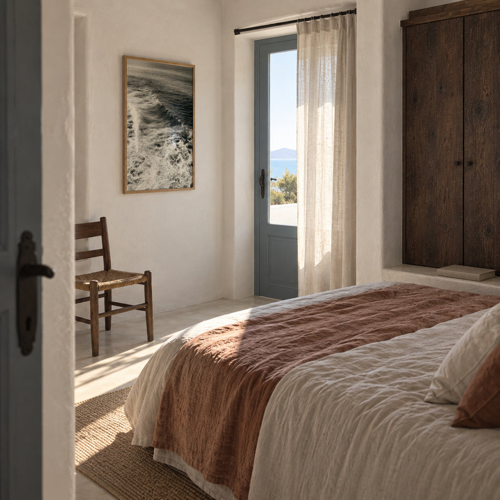 Ocean Wake - Framed poster in an interior