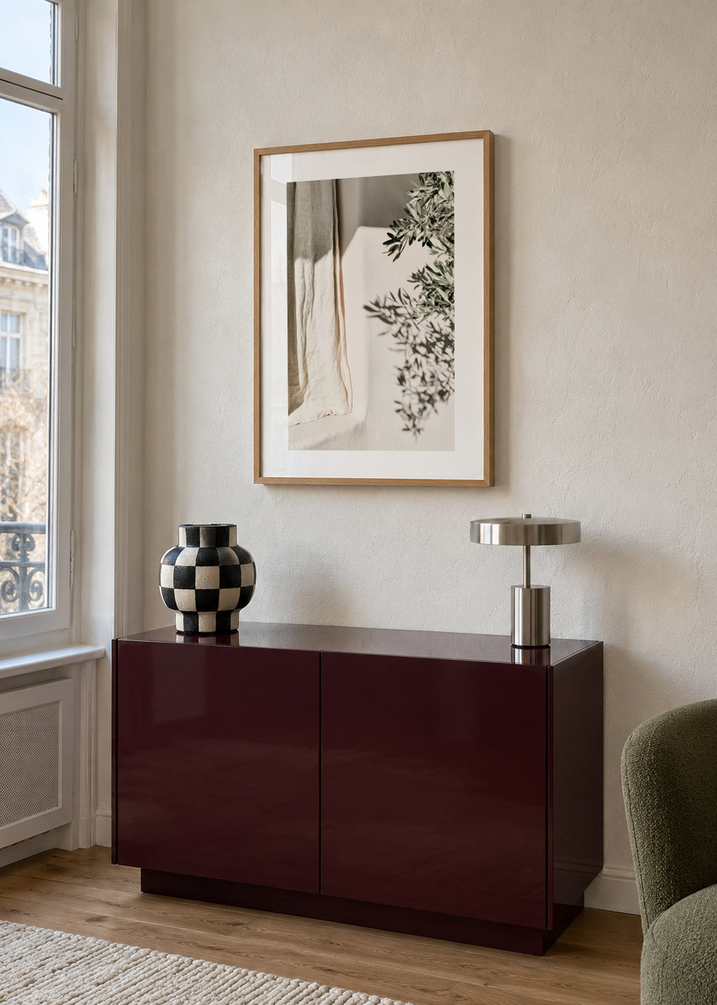 Linen Window - Framed poster in an interior