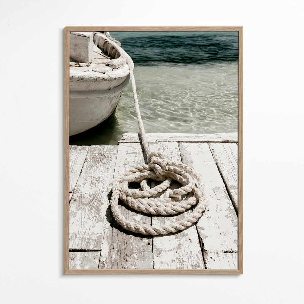 Fotografie Steg mit Seil im Vordergrund
